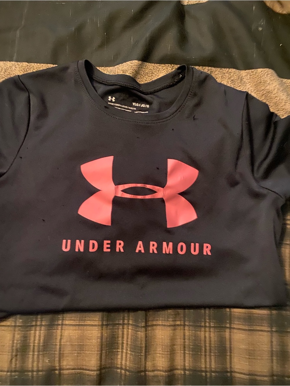 Girls Black Under Armour Heatgear Shirt
